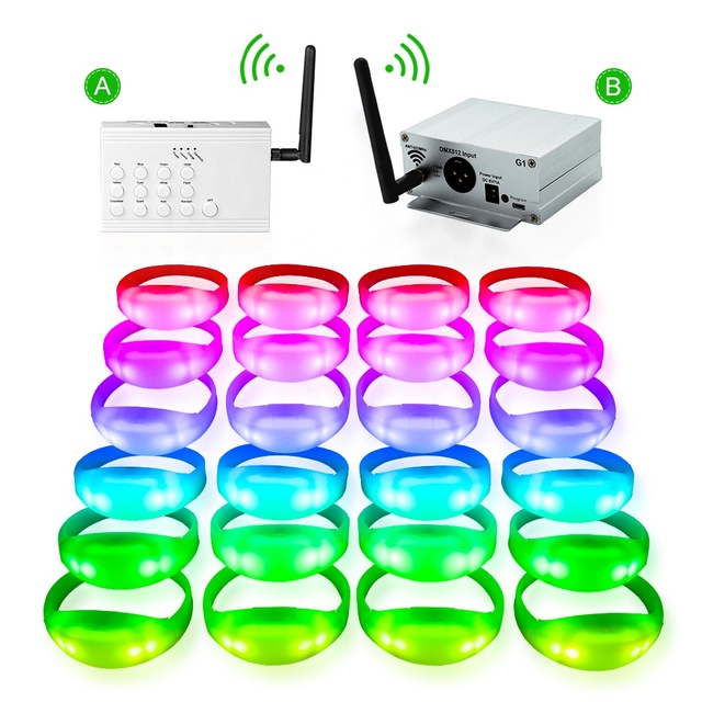 LED Wristbands Lighting RGB Festival Craft Glow Rfid Remote Light Controlled Wholesale Custom Logo LED Bracelets