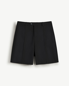 <b>Men's</b> Solid Casual Cotton Spandex Mid Waist Eco-Friendly <b>Shorts</b> Loose Fit with Button Closure and Belt Loops by Routine Vietnam - Product Image 1