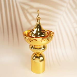 Décoration de maison arabe Chandelier Festival Moyen-Orient Fer doré Sculpture Ramadan Brûleur d'encens - Product Image 3