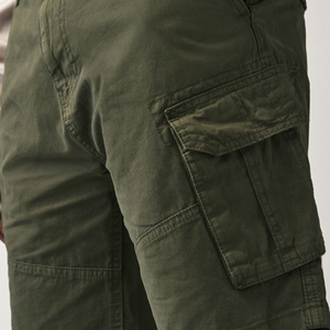 Premium 100% coton hommes Cargo Shorts nouvelle mode couleur unie Style décontracté plaine teint Techniques sur commande - Product Image 4
