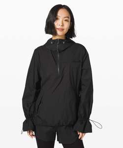 Anorak แจ็คเก็ตสีดำกันน้ำสำหรับผู้หญิงแจ็คเก็ตสีดำสำหรับผู้หญิงแจ็คเก็ตกันลมทำจากไนลอน/โพลีเอสเตอร์ - Product Image 6