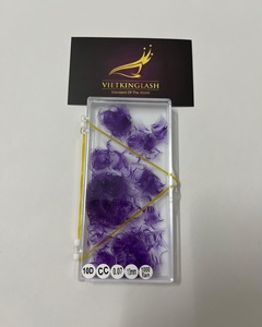 ขนตาปลอมแบบพัดสำเร็จรูป สีสันหลากหลาย ฐานแหลม ก้านสั้น งอนแบบผสม ขน PBT คุณภาพเกาหลี ขายส่ง - Product Image 3