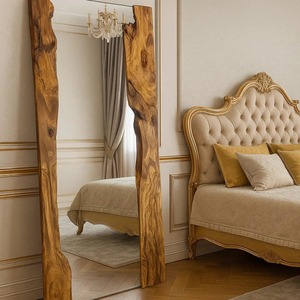 Indian Exporter Modern <b>Wooden</b> Wall Mirror for Bathroom Use Bedroom Styling and Home Aesthetics Available at Discount Price - Product Image 3