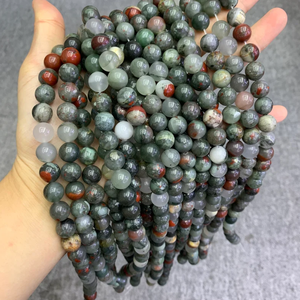 Stone Beads African Bloodstone Beads Strand Stone Jewelry Loose Smooth Gemstone Healing Necklace Bead Natural <b>Crystal</b> Wholesaler - Product Image 2