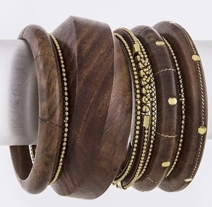 Brazaletes de Madera Artesanales de Primera Calidad con Superficie Pulida, Joyería Tradicional para Mujer, Accesorios de Moda al por Mayor - Product Image 4