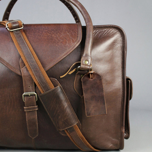 กระเป๋าเดินทางลำลองสำหรับผู้ชาย, กระเป๋าหนังวัวแท้ออกแบบได้ตามต้องการน้ำหนักเบากันน้ำมีซิปปิด - Product Image 2