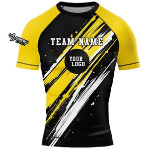 เสื้อรัดรูป MMA แบบ Rash Guard ทำจากโพลีเอสเตอร์เสื้อกีฬาผ้า sinewy - Product Image 6