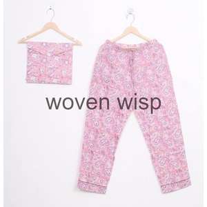 Women's Plus Size Floral Cotton Washed Pajama Set Summer Sleepwear - Product Image 4
