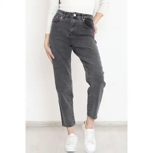 Pantalons en jean décontractés à manches longues pour femmes, respirants, chauds, élégants, écologiques, coupe skinny, rivets à la taille, meilleure qualité - Product Image 3