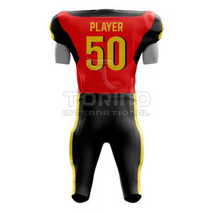 Uniformes de Fútbol Americano Personalizados de Alta Calidad, Transpirables, de Secado Rápido y que Absorben la Humedad, Manga Corta, 100% - Product Image 3