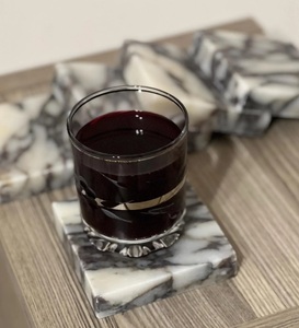 Sous-verre en marbre de luxe de meilleure qualité très vendu nouveau modèle de table carrée écologique décor pour tasse à café sous-verres de table à thé - Product Image 3