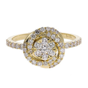 Elegante Anillo Clásico en Oro de 14K con Baño de Rodio y Diamantes Naturales de 0.62CTW, Diseño en Espiral, Joyería Fina para Cóctel - Product Image 3