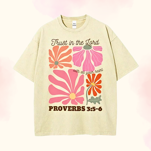 Camiseta de Mujer con Estampado de Eslogan, Estilo Vintage Lavado Ecológico Personalizado, Estilo Urbano Moderno, Informal, Cuello en V, Manga Corta - Product Image 3