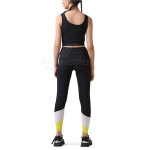 Logo professionnel pour femmes imprimé personnalisé ensembles de yoga de haute qualité motif solide fermeture à la taille élastique par couleur de la demande du client - Product Image 4