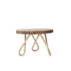 Soporte de postre de pastel de estilo antiguo hecho a mano, tapa de madera Natural de alta calidad con pierna de aluminio, Impresión de logotipo personalizado, regalos al por mayor - Product Image 3