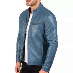 Vestes en cuir pour hommes, style streetwear, fermeture éclair, coupe slim, avec poche latérale, prix bas, haute qualité, best-seller en gros 2025 - Product Image 2