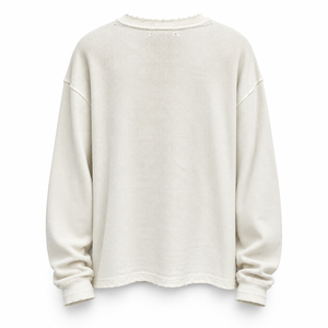 Camiseta Personalizada de Manga Larga con Cuello Redondo, 100% Algodón, Tejido Waffle, Impresión Serigráfica, Estilo Vintage Desgastado, Moda Urbana - Product Image 4