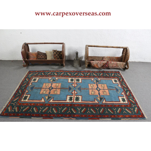 Authentique fait à la main naturel bleu turc coton tapis taille personnalisée en peluche expédition rapide antimicrobien rembourré pour les cadeaux - Product Image 2