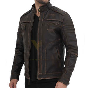 Veste en cuir pour homme de haute qualité, dernière qualité supérieure, couleurs personnalisées, col à capuche, prix de gros - Product Image 2