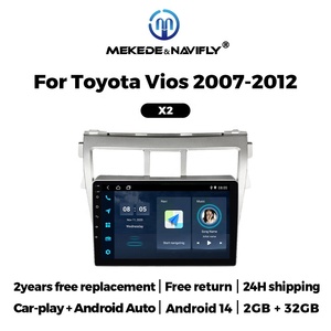 Autoradio de navigation MEKEDE avec Android Auto, stéréo, prise en charge du DVR, WIFI, FM, 1024*600 pour Toyota <span class=keywords><strong>Vios</strong></span> 2007 2008 2009 <span class=keywords><strong>2010</strong></span> 2012 - Product Image 2