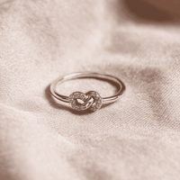 Bague en zircon à nœud infini en gros personnalisée en vrac, plaquée or S925, bijoux de couple