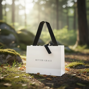 Luxury Custom Logo Kraft Paper Shopping Bags Hand Length Handle Recyclable Embossed/Debossed Custom Design Gift Packaging - Product Image 5