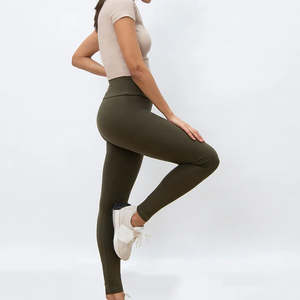 Wholesale 2025 High-Quality <b>Women's</b> Close-Fitting Solid Knitted <b>Leggings</b> Soft Fabric Breathable <b>Leggings</b> For <b>Women</b> OEM Service - Product Image 6