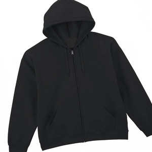 Sudadera con Capucha Negra con Cierre para Mujer al por Mayor, Chaqueta de Felpa de Algodón Grueso con Estampado Personalizado, Antibolitas, Transpirable, para Invierno - Product Image 5