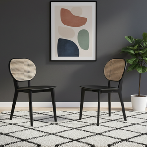 Factory Price Wooden Dining <b>Chair</b> with Rattan Back Modern Design Foldable Solid Wood Frame-Park Apartment Dining Room Furniture - Product Image 6