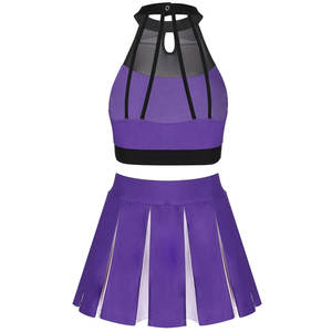 ชุดยูนิฟอร์มเชียร์ลีดเดอร์มืออาชีพสีม่วง |   ผ้าโพลีเอสเตอร์ระบายอากาศได้ดี |   การแสดงคุณภาพสูง ใช้ชุดเชียร์ลีดเดอร์หญิงระดับเอลีท - Product Image 3