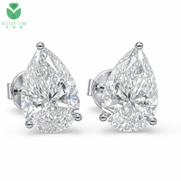Pendientes de Diamantes Cultivados en Laboratorio con Corte de Pera Personalizados Betterstar, Oro Blanco de 14K y 18K, 1ct D VS, Certificados por IGI, Joyería Romántica para Mujer