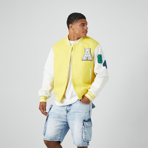 Chaquetas Universitarias para Hombre Talla Grande 2025, Chaquetas Universitarias Lisas al por Mayor, Chaqueta con Logotipo Personalizado, Chaqueta Lisa con Letras para Hombre - Product Image 1