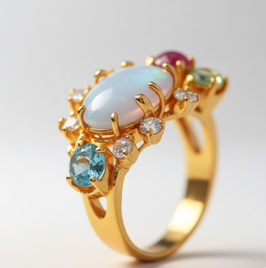 Boucles d'oreilles artisanales multi-tones et multi-formes en argent sterling 925, plaqué or 18 carats, bague pour usage quotidien, taille US 6, à prix de gros - Product Image 1