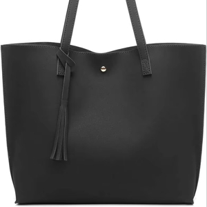 Oversized Ladies <b>Tote</b> <b>Bag</b> For Women's In <b>Faux</b> <b>Leather</b> With Charming Tassel And Functional Inner Pockets - Product Image 1