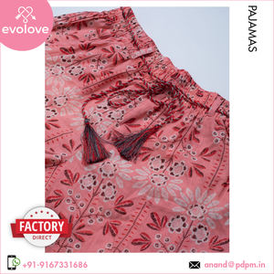 Colección única de diseño elegante, ajuste cómodo, ropa de dormir de algodón 100%, vestido de noche, ropa de mujer para niñas, pijama, pantalón completo Floral - Product Image 4