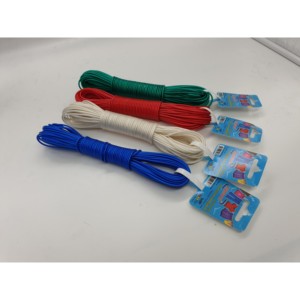 Corde à linge rétractable en PVC de 20 m pour extérieur, murale, avec rouleau en plastique et cintre à linge - Product Image 2