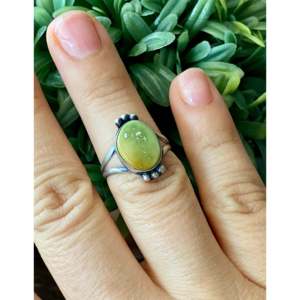 Handmade Navajo <b>Turquoise</b> & Sterling Silver <b>Ring</b> Size 7 Invisible Setting Gemstone Jewelry for Everyday Wear or Gift - Product Image 2