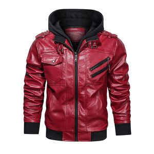 Chaqueta de Cuero Estilo Bomber de Béisbol de Alta Calidad para Hombre, Moda Urbana para Invierno, Logotipo Bordado Sólido, Chaquetas para Hombre - Product Image 1