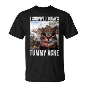 T-shirt Promozionale per Gatti Toleranti alla Lattosio: Oggi il mal di pancia è passato con il nostro gatto! - Product Image 2