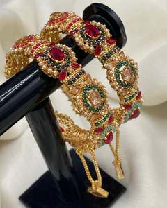 Pulseras de Bisutería al por Mayor, Circonita, Chapado en Oro Antiguo, Acero Inoxidable, Moda Elegante, Inspiradas en la India y Pakistán - Product Image 2