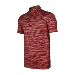 Polo de golf pour hommes avec impression par sublimation et broderie à motif solide en tissu jersey polyester spandex de VN - Product Image 3