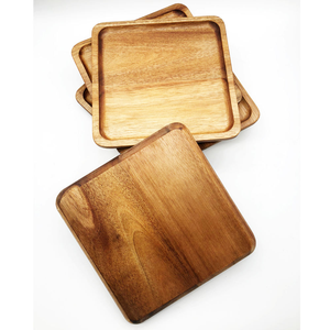 Plato Cuadrado de Madera para Servir Comida, Plato de Madera de Acacia Hecho a Mano al por Mayor - Product Image 4