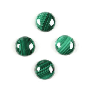 Malachite naturelle de qualité supérieure, forme ronde de 10 mm, cabochon lisse calibré, pierre précieuse en vrac pour la fabrication de bijoux DIY, fournisseur en gros - Product Image 3