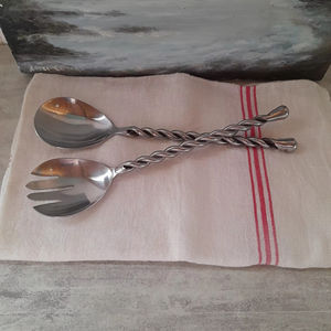 Cuillère à salade en acier inoxydable de qualité supérieure avec poignée design, idéale pour la maison et les événements - Product Image 1