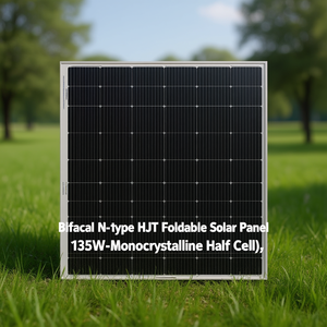 แผงโซลาร์เซลล์แบบพับได้สองหน้าชนิด N-Type HJT 135W-Monocrystalline Half Cell - Product Image 3