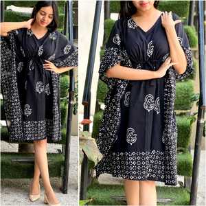 Vestido caftán con estampado de rayón hecho a mano de primera calidad para mujeres y niñas, ropa de playa, vestido caftán para cubrir Bikini - Product Image 4