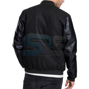 Veste d'hiver pour hommes de haute qualité Style Letterman Logo personnalisé chaud corps en laine et manches en cuir veste d'hiver pour hommes nouveau Design - Product Image 6