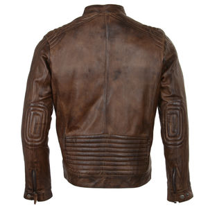 Chaqueta de cuero personalizada de nueva calidad a la moda para hombre, chaquetas de cuero originales 100% ajustadas con estilo para hombre - Product Image 3