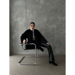 Chaqueta de Piel Sintética Negra para Mujer Topshow, Abrigos al por Mayor - Product Image 3