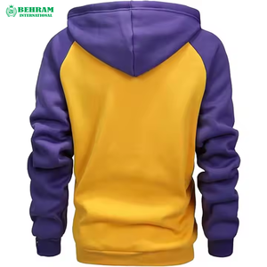 Sweat à capuche zippé surdimensionné jaune pour homme, 100 % coton, unisexe, molleton/tissu éponge français, coupe classique, respirant, logo frontal - Product Image 6